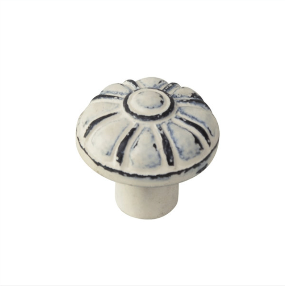 Pomo 34mm Hierro Envejecido Pátina Beige